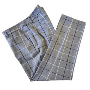 Tommy Hilfiger Gray Windowpane Plaid Slim Ankle Slack Pants Women Size 12 NWOT
